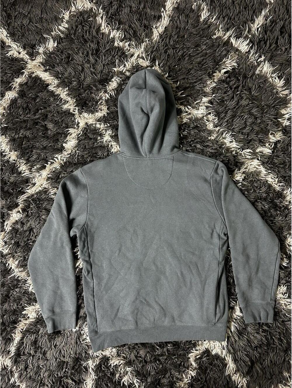Patagonia Upisral Hoodie Mens Medium Gray Stripe Logo Pullover Sweatshirt - Picture 7 of 11